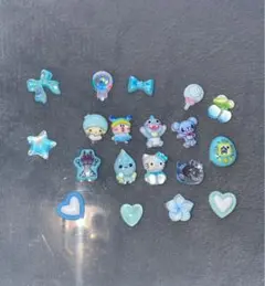水色　ネイルパーツ　19個セット　まとめ売り