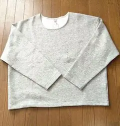 UNIQLO　ユニクロ　ダブルフェイスプルオーバー　グレー　Lサイズ