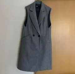 ZARA ダブルブレスト　ソフトロングベスト M