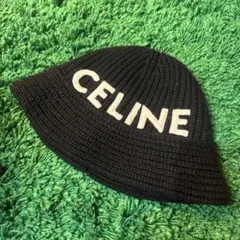 CELINE ブラック ニット帽　バケットハット