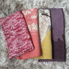 ちりめん風呂敷 4点セット（紫・赤・オレンジ・黄色）