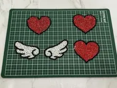 うちわデコ デコうちわ ハート×3 羽根