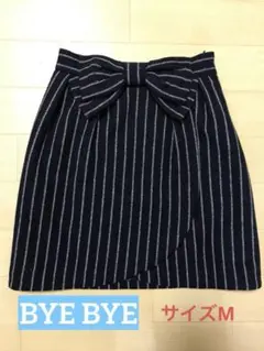 BYE BYE スカート ウール ネイビーカラー Mサイズ
