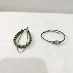 編み込み、ビーズブレスレット2点【最終値下げ】