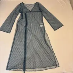 X-girl シースルー ブルー ドット（ハート）ワンピース