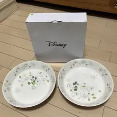 Disney ミッキー&ミニー花模様 皿 2枚セット