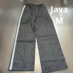 Java 黒ワイドパンツ 装飾ストライプ付きM 美品