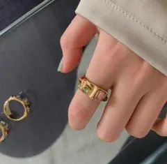 L48 新品 マルチカラー☆美品☆ＣＺジルコニア アンティーク リング 154