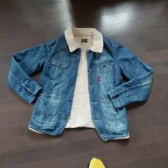 cfettyデニムジャケット ボア襟付き