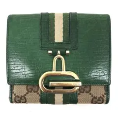 M05/038 GUCCI グッチ 三つ折り財布 GGキャンバス シェリーライン