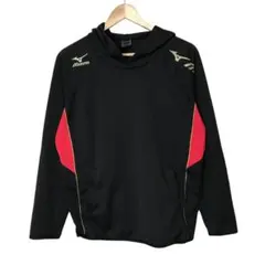 美品　ミズノ　薄手プルオーバーポリエステルパーカー　プリントロゴ　スモールサイズ