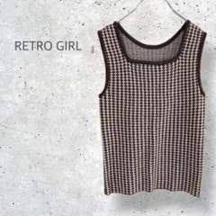【RETRO GIRL】　スクエアネック　ノースリーブニット　タンクトップ　総柄のサムネイル