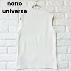 ナノユニバース シャツ ノースリーブ メロウ ハイネック リブ 白 フリー