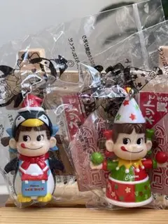 不二家ペコちゃん 2008年ミニミニパペット 地球旅行2個&メイドペコ