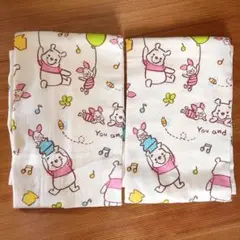 新品★プーさん　フェイスタオル　総柄　ガーゼ　ディズニー