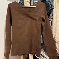 ブラウンラメセーター