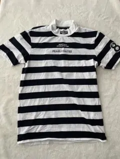 PEARLY GATES ゴルフ用シャツ 白黒ストライプ