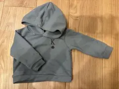 ブルーグレー フード付き トレーナー Kスペードプリント