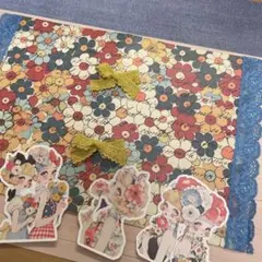 レトロフラワー コラージュ帳 unichoko様素材付き ジャンクジャーナル土台