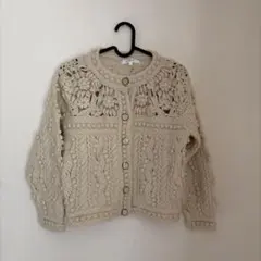 レトロ ベージュ カーディガン