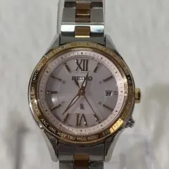 美品 SEIKO ルキア 1B25-0AH0 電波ソーラー ピンク文字盤