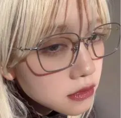 メガネ 眼鏡 伊達メガネ シルバー サングラス ユニセックス リムレススクエア