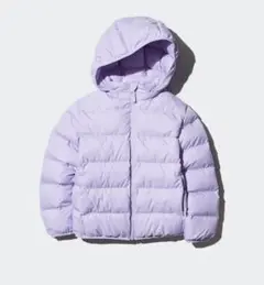 ユニクロ　ライトウォームパデットパーカー ライトパープル 130