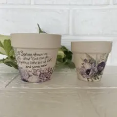 ᕱ⑅ᕱ”リメイク鉢　リメ鉢　セット デコパージュ　多肉植物　サボテン