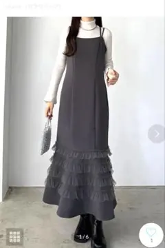 callautia 裾フリル キャミワンピース