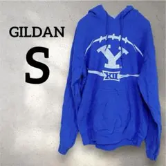 GILDAN【S】ギルダン フード付きパーカー 青 Yマーク アメフトのサムネイル