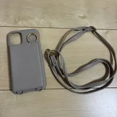 ショルダー付き iPhoneケース グレージュiPhone10