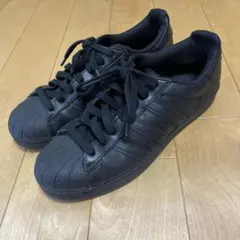 【最終価格】アディダス　スーパースター　オールブラックレザー スニーカー