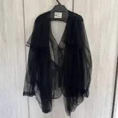 新品未使用。noir kei ninomiya フリルノーカラージャケット noir kei ninomiya ノワール ケイニノミヤ 22AW オーガンジー
