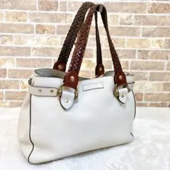 良品　J.M. Davidson ホワイト　レザー　トートバッグのサムネイル