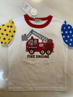 新品未使用miki HOUSE 消防車 Tシャツ 110
