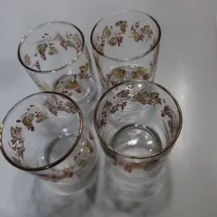 昭和レトロ　ガラス製コップ 4個セット