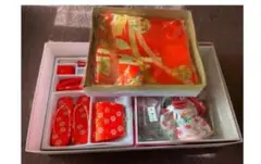 七五三 着物セット 赤色 帯 草履 筥迫 扇子 帯締め 髪飾り等一式