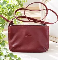 LONGCHAMP ロンシャン レザー ショルダーバッグ ボルドー