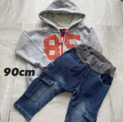 Tommy Hilfiger ジップアップパーカー 90cm デニムパンツ 美品
