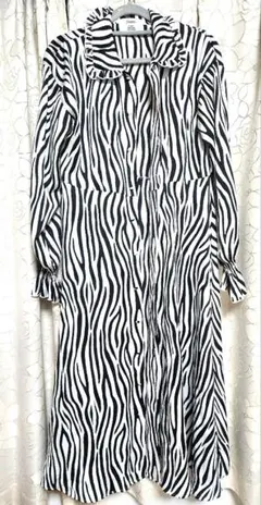 jouetie ゼブラ柄長袖シャツワンピース