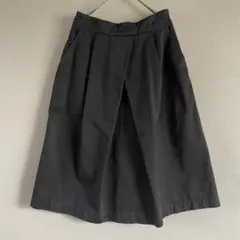 【美品】MHL. エムエイチエル コットンタックチノスカート ひざ丈 ブラック