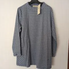 チェック柄ハイネックチュニックLL