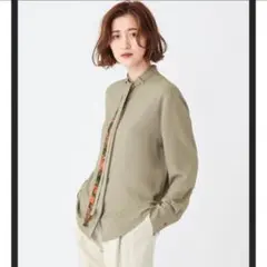 ポールスミス ソリッドジョーゼット ボウタイブラウス Lサイズ 花柄　長袖