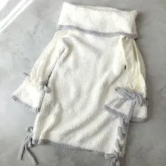 タグ付未使用 希少リズリサ オフショル ニットワンピース リボン ホワイト