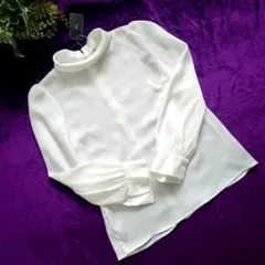 ✩.*˚新品未使用タグ付き✩.*˚スタンドカラー真っ白ブラウス