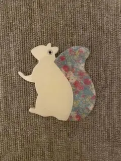 リス型花柄手鏡