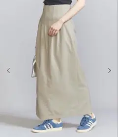 beauty＆youth ハイウエストロングスカート　ベージュ