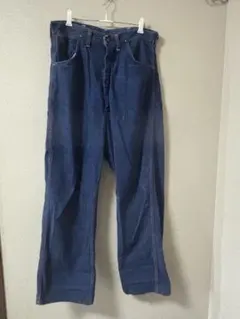 60s ヴィンテージ ストア系 デニム ペインターパンツ 濃紺 オレンジステッチ