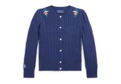 RalphLauren　ラルフローレン　ケーブルニット カーディガン　刺繍