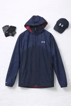 極美品☆アンダーアーマーUA紺ジャケットLG防風